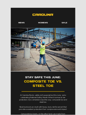 Carolina Work Boots - Celebrate National Safety Month with Us!
