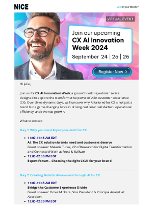 Register now: CX AI Innovation Week 2024!