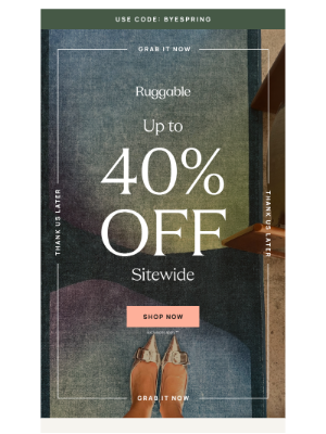 Ruggable - FYI, this sale is saying its goodbyes