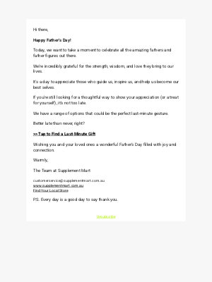 Supplement Mart (Australia) - Happy Father's Day from Supplement Mart