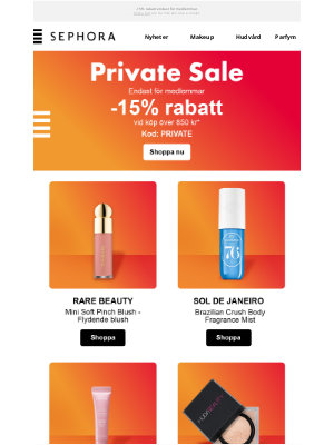 Sephora (Sweden) - Vår Private Sale börjar nu, Nork 🔥