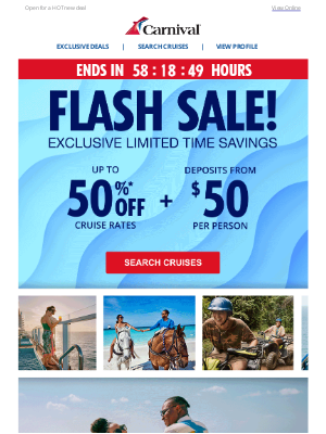 Carnival Cruise Line - ☀️🛳️ Exclusive Weekend Flash Sale 🛳️☀️