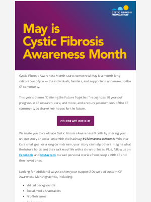 Cystic Fibrosis Foundation - May is Cystic Fibrosis Awareness Month