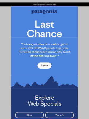 Patagonia - Extra 20% off Web Specials ends today