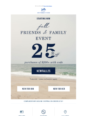 Southern Tide - 25% off $200+ starts NOW