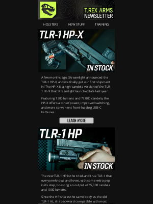 T.REX ARMS - IN STOCK: TLR-1 HP-X , TLR-1 HP + Holster Support