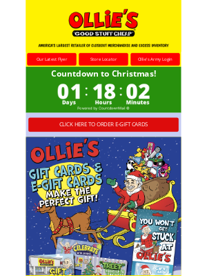 Ollie’s Bargain Outlet - Need a Gift Now? Ollie’s E-Gift Cards are Just a Click Away!