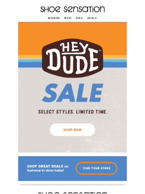 Shoe Sensation Inc - Exclusive HEYDUDE Sale – Limited Time Only!