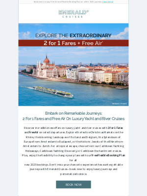 Emerald Waterways - Discover Incredible 2 for 1 Fares on Luxury Yacht & River Cruises