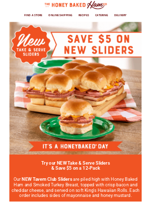 HoneyBaked Ham Online - Try our ✨NEW✨ Sliders & Save $5