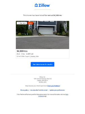 Zillow - New Rental Listing: 21141 37th Court S, Seatac, WA 98198 matches your 'Seatac WA' Saved Search.