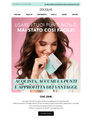 Profumerie Douglas (Italy) - john, colleziona Beauty Points e ottieni fantastici vantaggi!