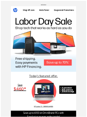 HP - Save up to 70% during our huge Labor Day Sale