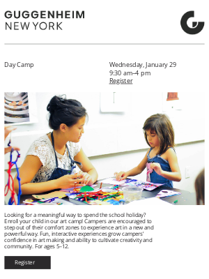 Guggenheim Museum - Day Camp: January 29