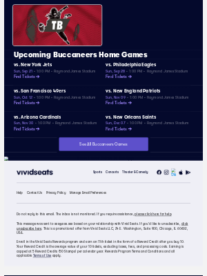 Vivid Seats - Tap Into NFL Week 1 + Buccaneers Tickets! 🏈