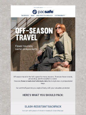 Pacsafe - Stay Safe When Traveling Off-Season!