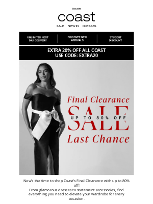 Coast Stores (United Kingdom) - Final Clearance: Up to 80% Off