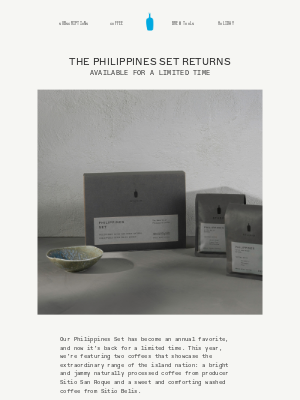 Blue Bottle Coffee - Our Philippines Coffee Set Is Back