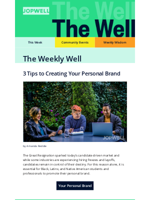 Jopwell Inc - Do you have a personal brand?