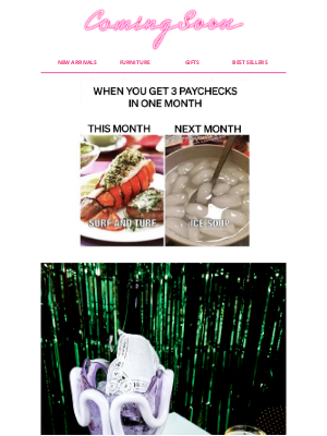 Coming Soon - IT'S A 3 PAYCHECK MONTH