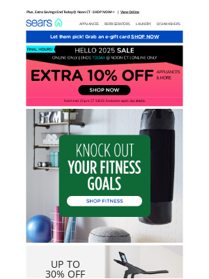 Sears - New Year, New Gear: Exclusive Fitness Equipment Deals Now!