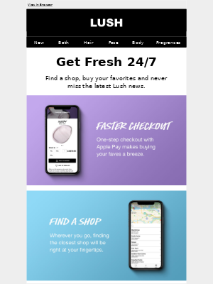 Welcome onboarding email by Lush