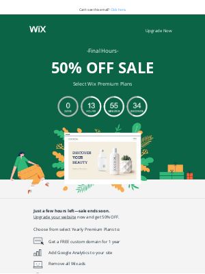 Wix - Last Chance—Save 50% with Wix