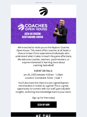 Toronto Raptors - Raptors Coaches Open House Is This Weekend!