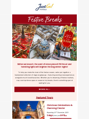 Just Go! Holidays (United Kingdom) - Discover our Festive breaks departing from Fareham