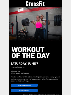 CrossFit Inc. - 250607 Workout of the Day: Lower-Body Stamina