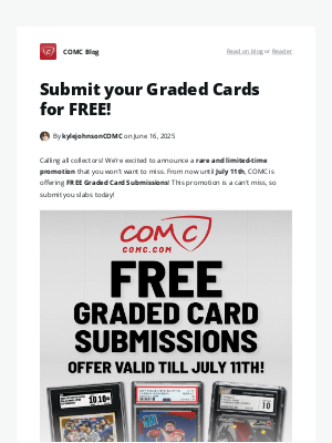 COMC - Submit your Graded Cards for FREE!