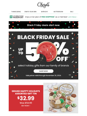 Cheryl’s Cookies - Share sweet gifts with Black Friday savings.