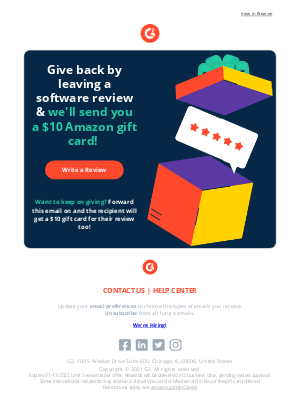 G2 Crowd - Give back this holiday period by leaving a review...
