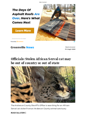 The Greenville News - Top Stories: Law enforcement searching for wildcat stolen from Upstate animal sanctuary: What to know
