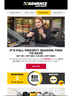 Advance Auto Parts - Fuel Your Fixes With 15% Off $35 or 20% Off $100+