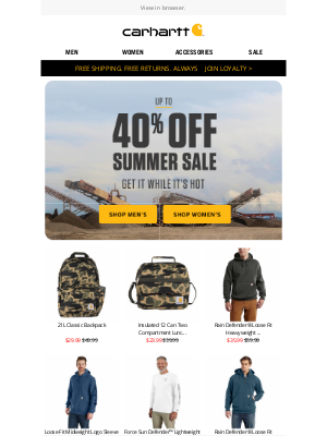 Carhartt - Days left for up to 40% off summer sale