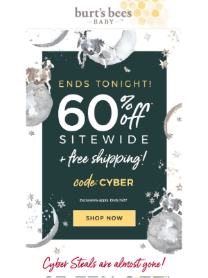Burt's Bees Baby - Ends today! 60% off sitewide + free shipping!