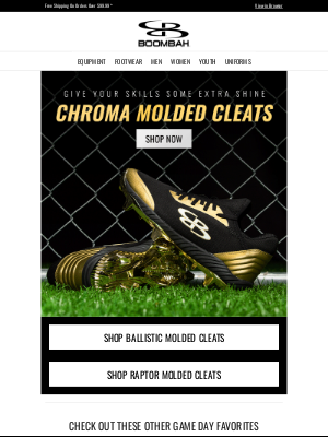 Boombah, Inc. - Make Your Skills Shine with Chroma Molded Cleats!