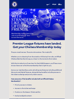 Chelsea Football Club (United Kingdom) - Premier League fixtures have landed. Get your Chelsea Membership today