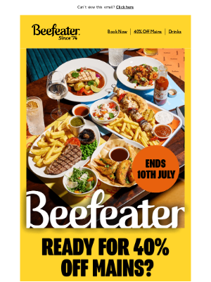 Brewers Fayre (United Kingdom) - Ready for 40% off mains?