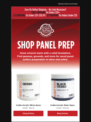 Artist & Craftsman Supply - Got Wood Panels? Need Gesso?