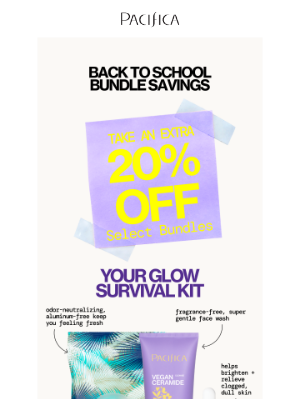Pacifica - back to school = back to busy 😅 grab 20% off bundles!