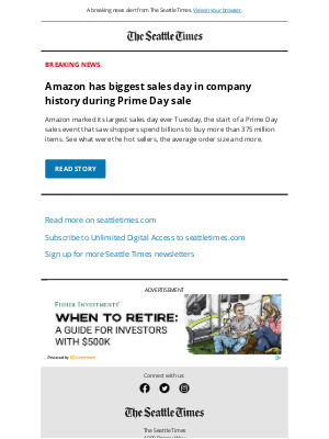 The Seattle Times - Amazon has biggest sales day in company history