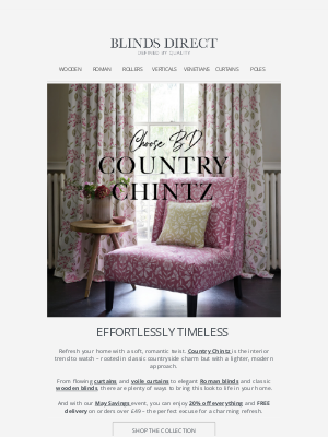 Blinds Direct (United Kingdom) - Country Chintz: Timeless charm with modern twist