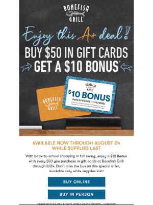 Carrabba's Italian Grill - Back-to-School Gift Card Sale Alert! 🍎