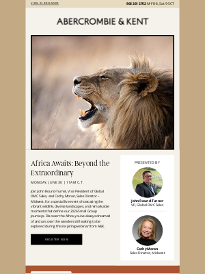 Abercrombie & Kent - Explore Africa’s wonders | LIVE June 30 11AM C.T.