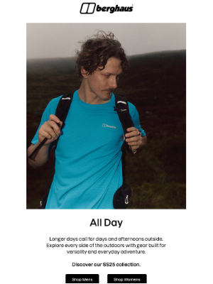 Berghaus (United Kingdom) - Today's Agenda: Getting Outside