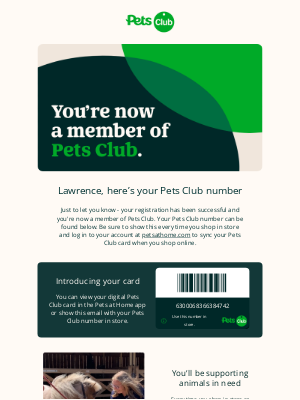 Pets at Home (United Kingdom) - Welcome to Pets Club, Lawrence