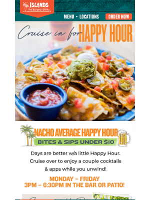 Islands Restaurants - 🍻 Nacho Average Happy Hour 🍻!
