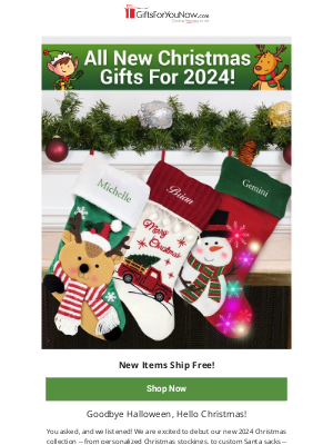 GiftsForYouNow.com - Ho Ho Ho! Free Shipping on our New for 2024 Christmas Collection